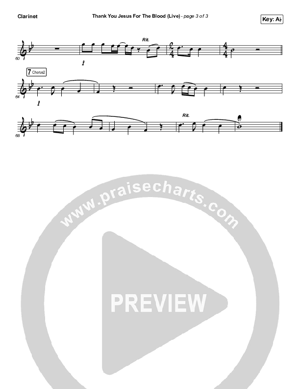 Thank You Jesus For The Blood (Instrument Solo) Clarinet Solo (Charity Gayle)