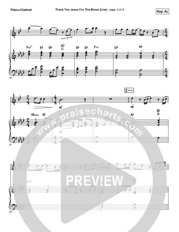 Thank You Jesus For The Blood (Instrument Solo) Piano/Clarinet (Charity Gayle)