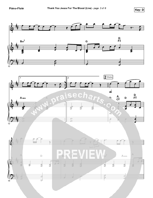 Thank You Jesus For The Blood (Instrument Solo) Flute & Piano (Charity Gayle)