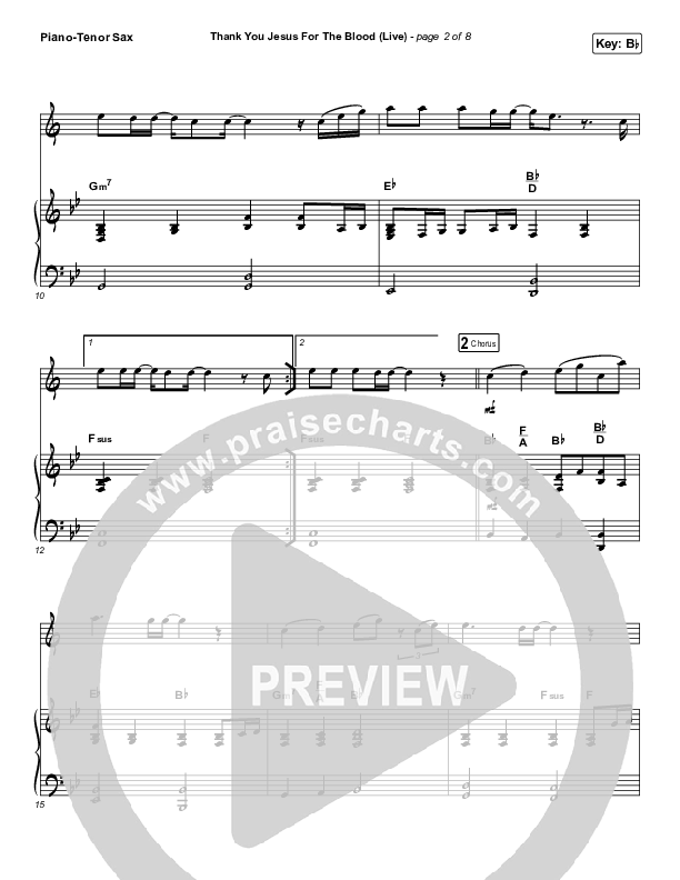 Thank You Jesus For The Blood (Instrument Solo) Tenor Sax & Piano (Charity Gayle)