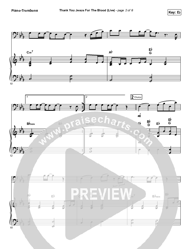 Thank You Jesus For The Blood (Instrument Solo) Piano/Trombone (Charity Gayle)