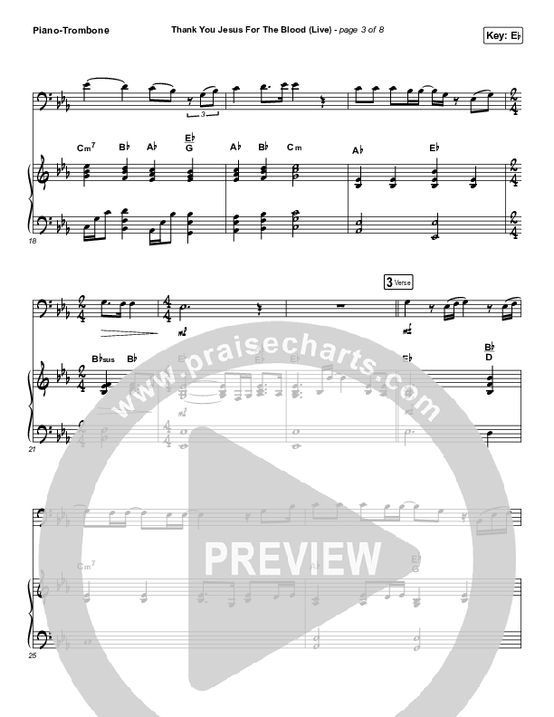 Thank You Jesus For The Blood (Instrument Solo) Piano/Trombone (Charity Gayle)