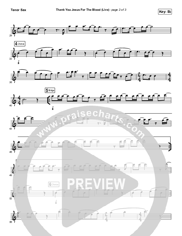 Thank You Jesus For The Blood (Instrument Solo) Tenor Sax Solo (Charity Gayle)