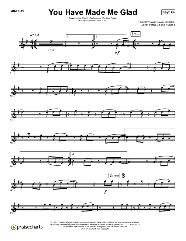 You Have Made Me Glad (Instrument Solo) Alto Sax Solo (Charity Gayle)