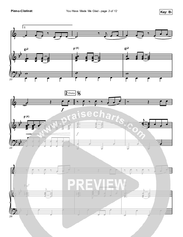 You Have Made Me Glad (Instrument Solo) Piano/Clarinet (Charity Gayle)