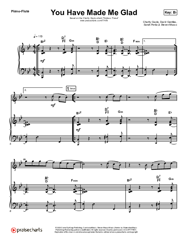 You Have Made Me Glad (Instrument Solo) Piano/Flute (Charity Gayle)