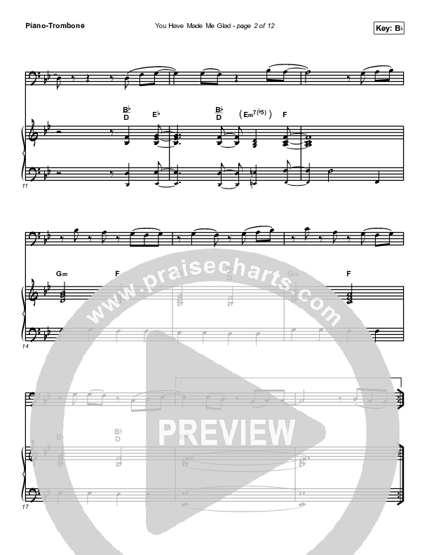 You Have Made Me Glad (Instrument Solo) Piano/Trombone (Charity Gayle)