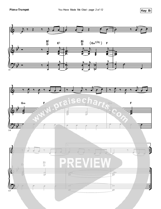 You Have Made Me Glad (Instrument Solo) Trumpet & Piano (Charity Gayle)