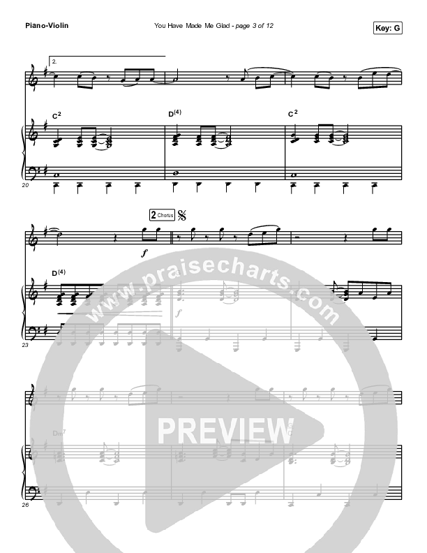 You Have Made Me Glad (Instrument Solo) Violin & Piano (Charity Gayle)