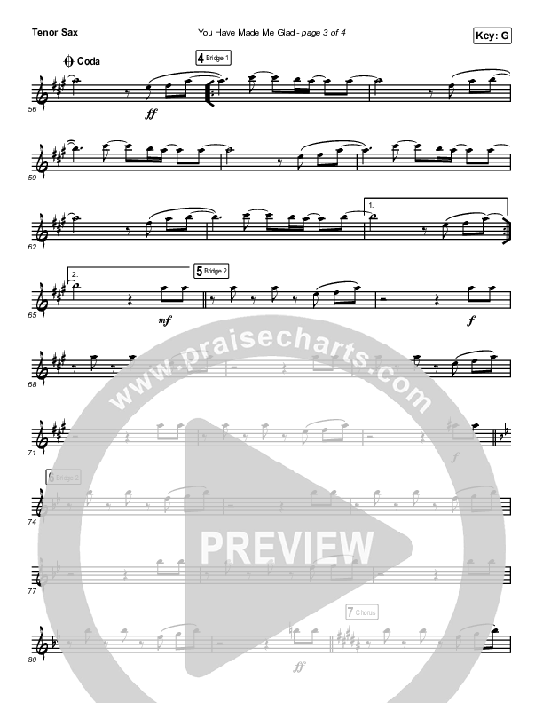 You Have Made Me Glad (Instrument Solo) Tenor Sax Solo (Charity Gayle)