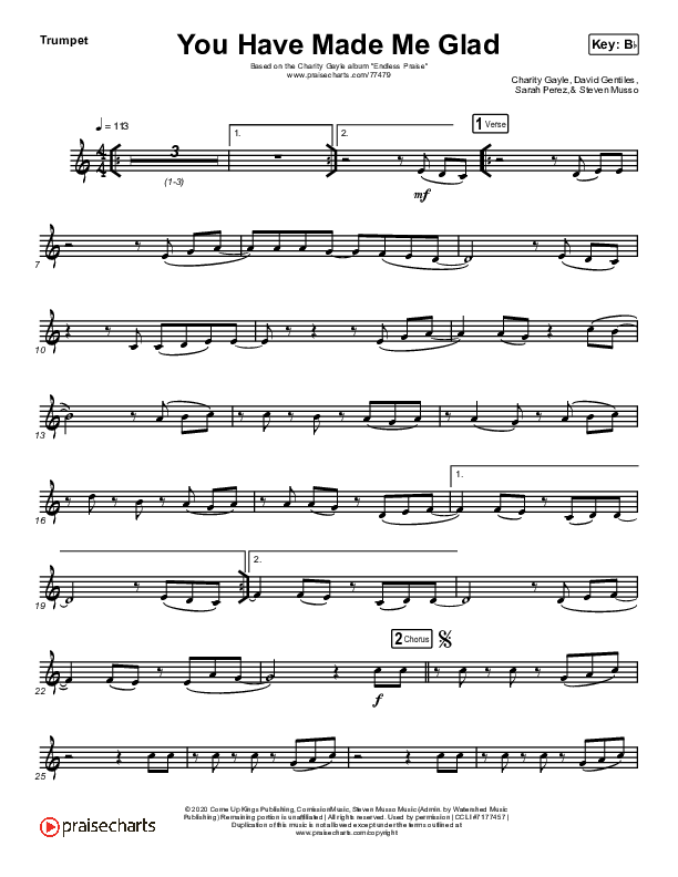 You Have Made Me Glad (Instrument Solo) Trumpet Solo (Charity Gayle)
