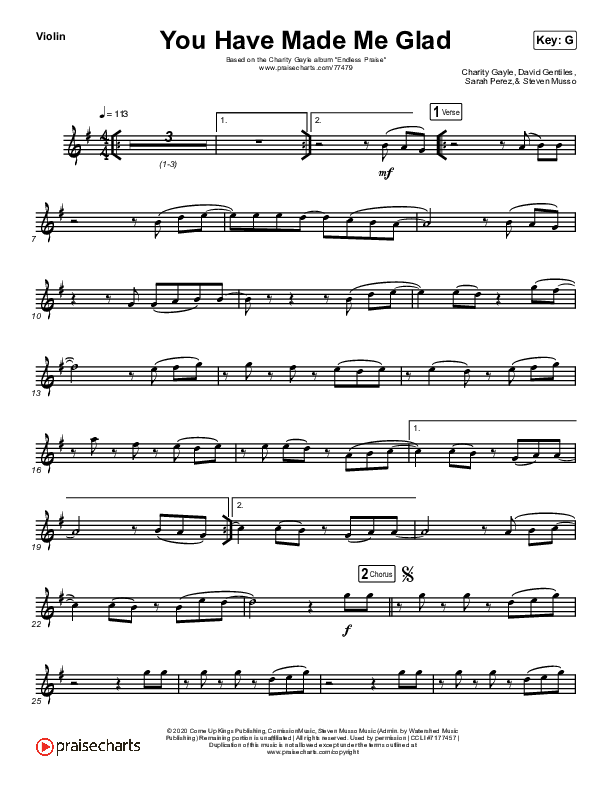 You Have Made Me Glad (Instrument Solo) Violin Solo (Charity Gayle)