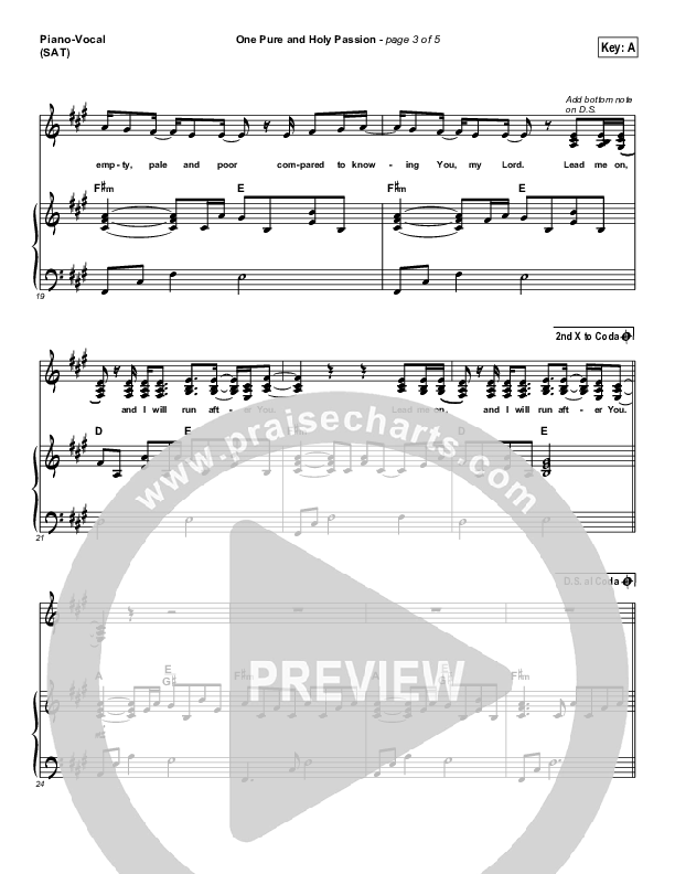 One Pure And Holy Passion Piano/Vocal & Lead (Candi Pearson Shelton / Passion)