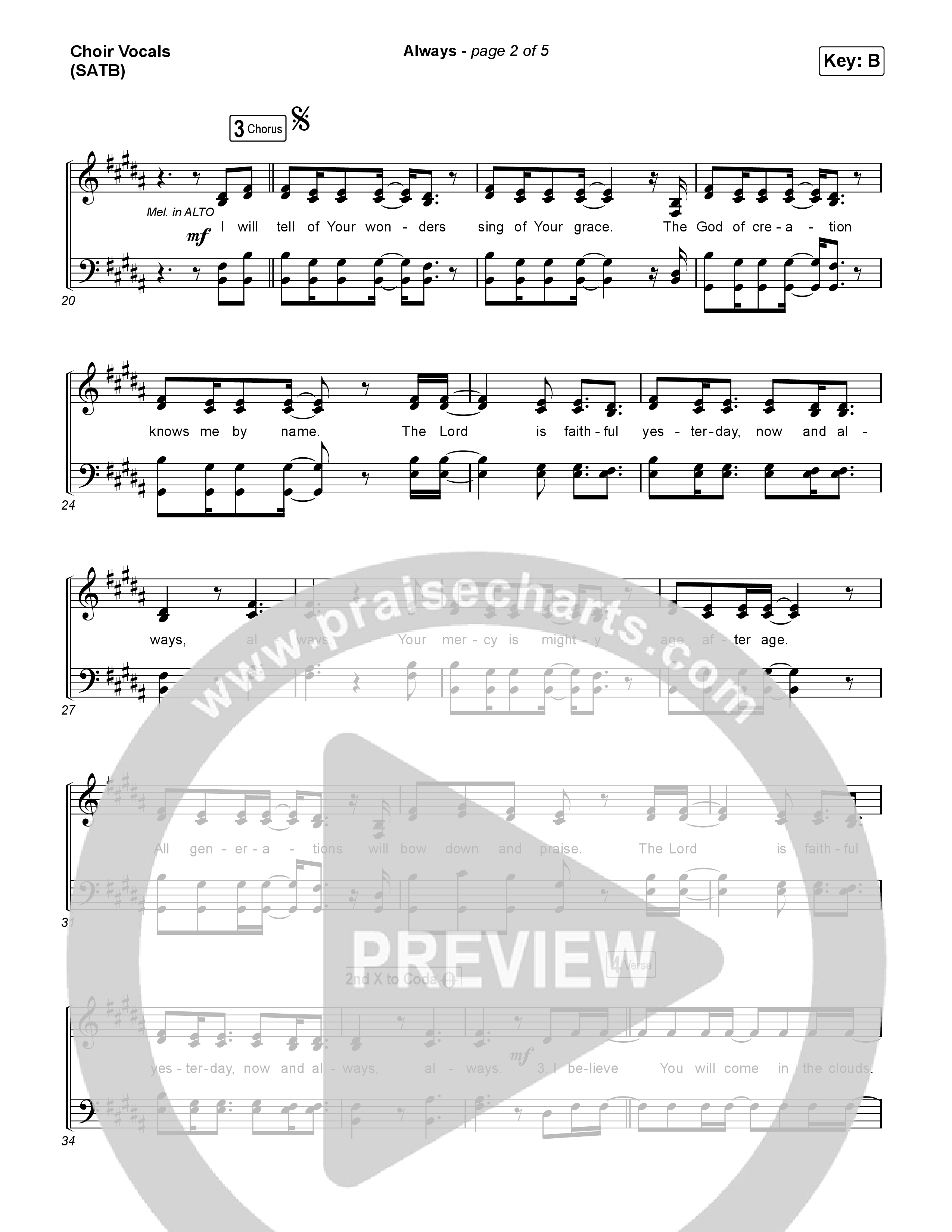 Always Choir Vocals (Anthem SATB) (Chris Tomlin)