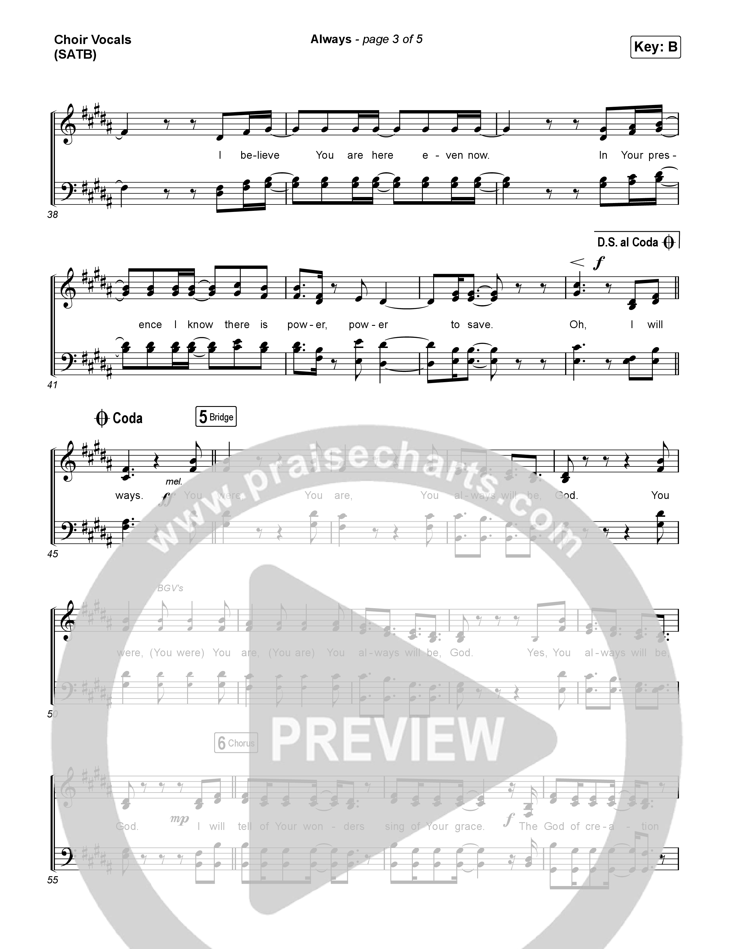 Always Choir Vocals (Anthem SATB) (Chris Tomlin)