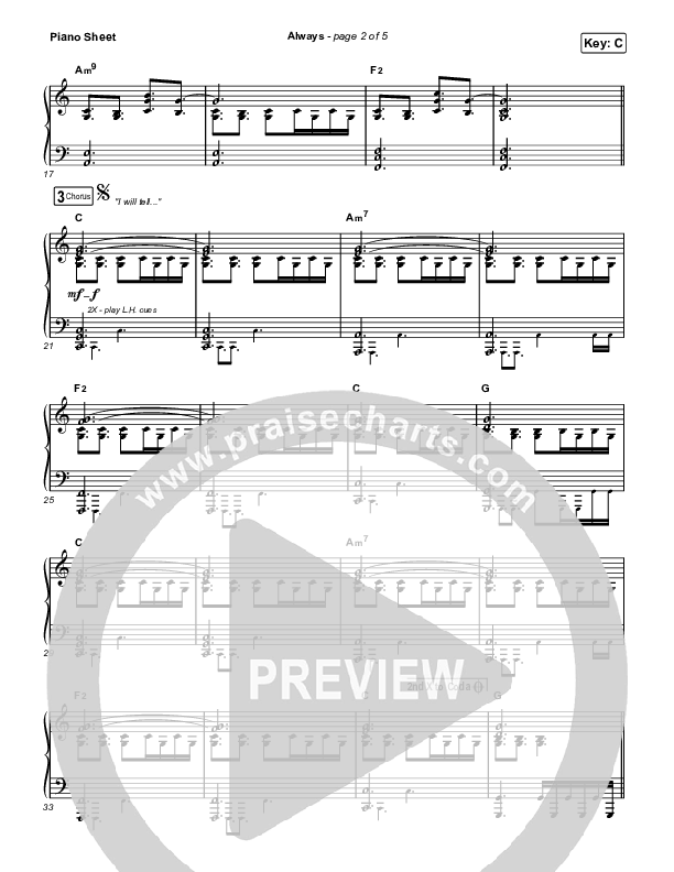 Always Piano Sheet (Chris Tomlin)