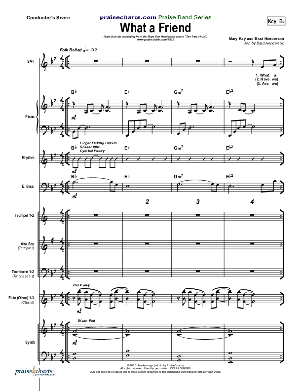 What A Friend Conductor's Score (Mary Kay Henderson / Brad Henderson)