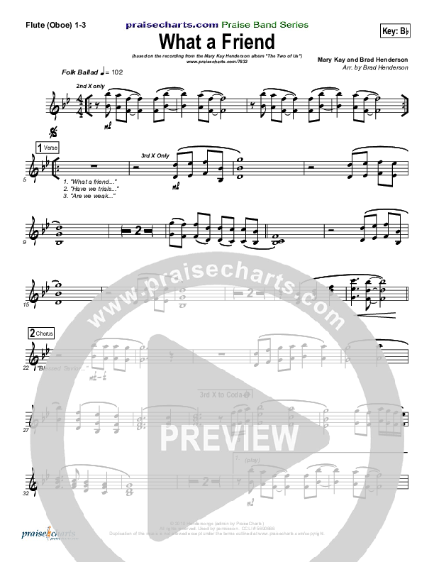 What A Friend Flute/Oboe 1/2/3 (Mary Kay Henderson / Brad Henderson)