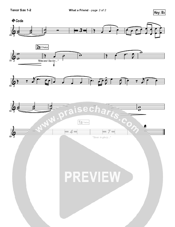What A Friend Tenor Sax 1/2 (Mary Kay Henderson / Brad Henderson)