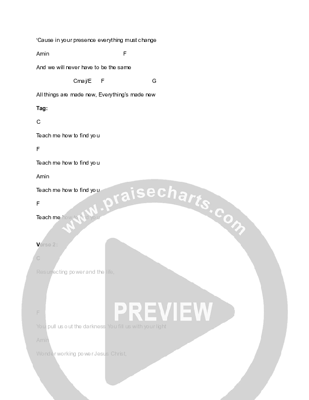 Seek Your Face Chord Chart (ReFRESH Worship / Ryan Avery)