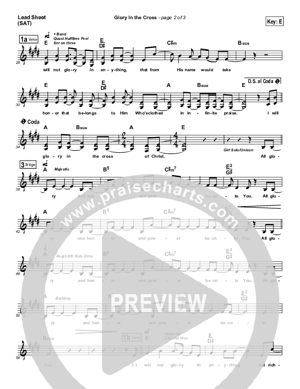 Glory In The Cross Lead Sheet (Matt Boswell)