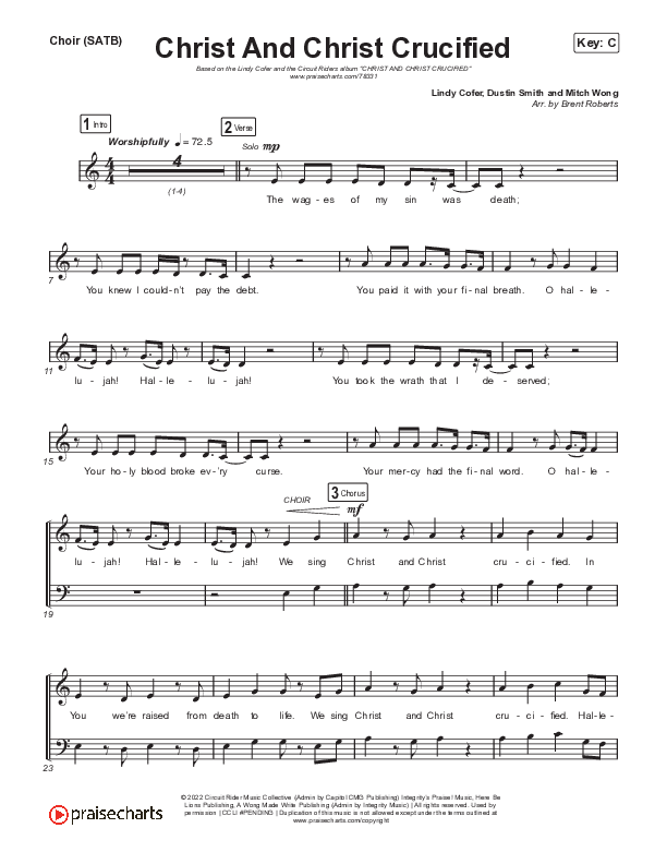 Christ And Christ Crucified (Live) Choir Sheet (SATB) (Lindy Cofer / Circuit Rider Music)