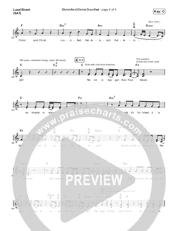 Christ And Christ Crucified (Live) Lead Sheet (SAT) (Lindy Cofer / Circuit Rider Music)