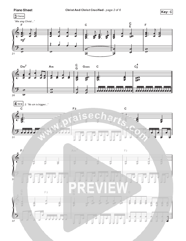 Christ And Christ Crucified (Live) Piano Sheet (Lindy Cofer / Circuit Rider Music)