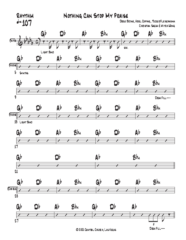 Nothing Can Stop My Praise Rhythm Chart (Central Live)