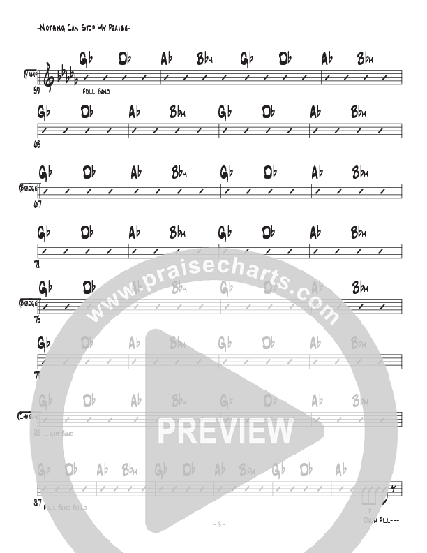 Nothing Can Stop My Praise Rhythm Chart (Central Live)