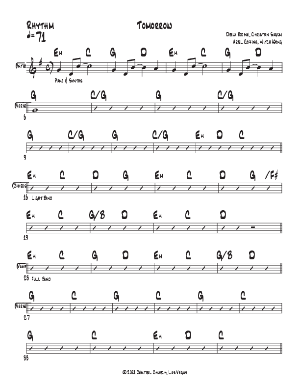 Tomorrow Rhythm Chart (Central Live)