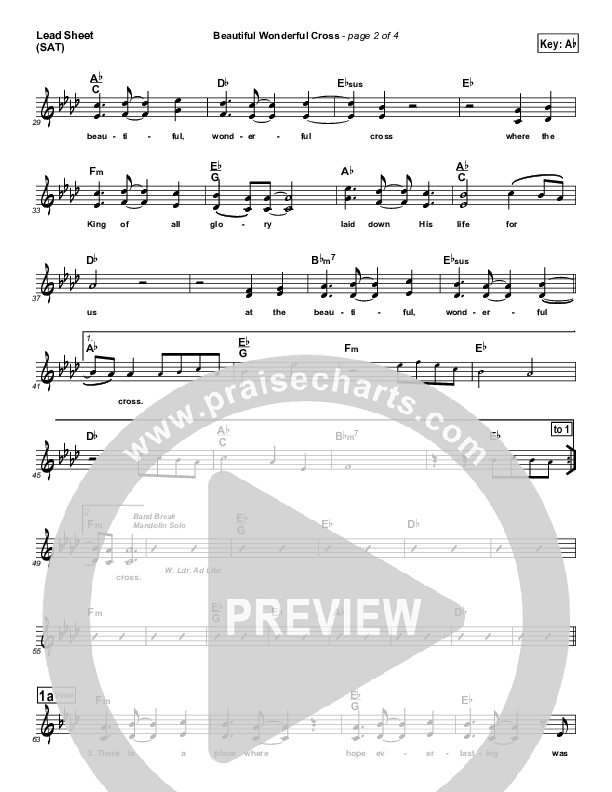 Beautiful Wonderful Cross Lead (SAT) (Matt Boswell)