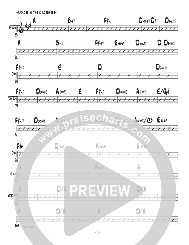 Wonder In The Wilderness Rhythm Chart (Central Live)