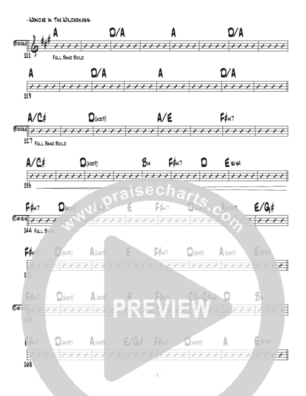 Wonder In The Wilderness Rhythm Chart (Central Live)
