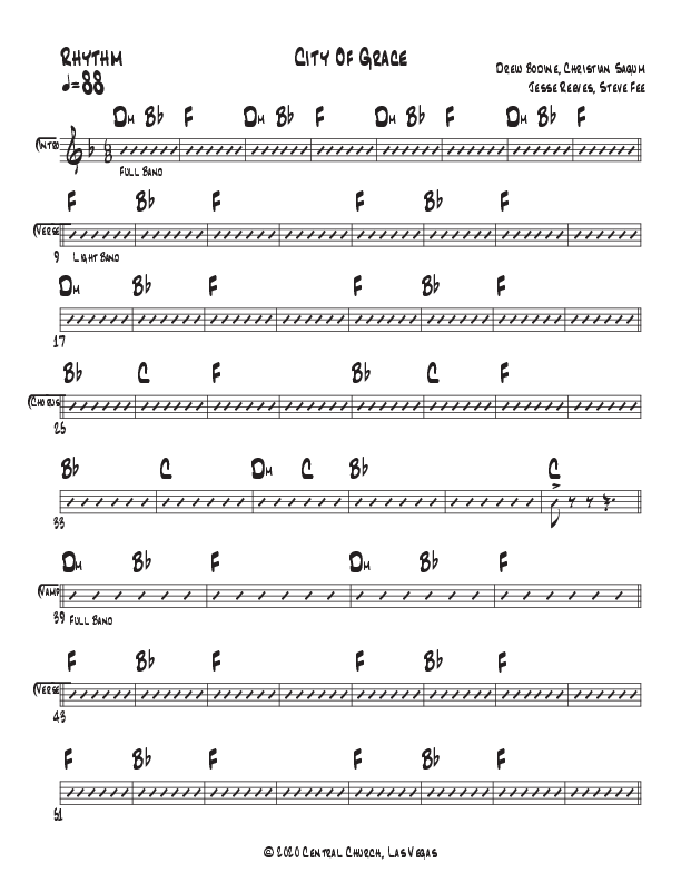City Of Grace Rhythm Chart (Central Live)