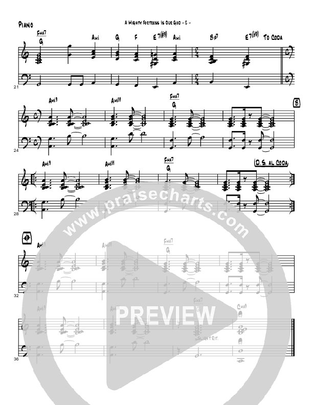 A Mighty Fortress (Instrumental) Piano Sheet (Brad Henderson)