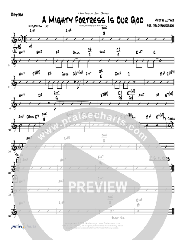 A Mighty Fortress (Instrumental) Rhythm Chart (Brad Henderson)