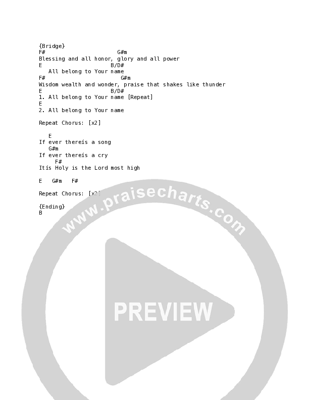If Ever (Holy) (Live) Chord Chart (New Life Worship / Jon Egan)