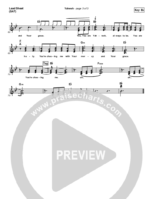 Yahweh Lead Sheet (Patrick Ryan Clark)
