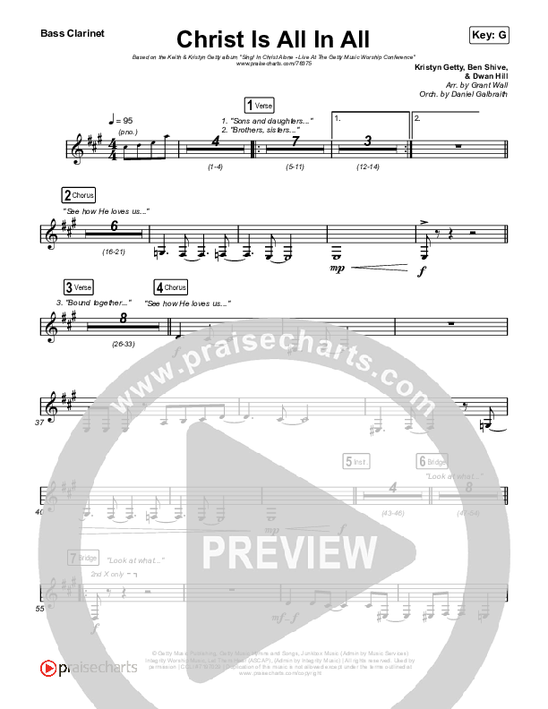 Christ Is All In All (Live) Bass Clarinet (Keith & Kristyn Getty)