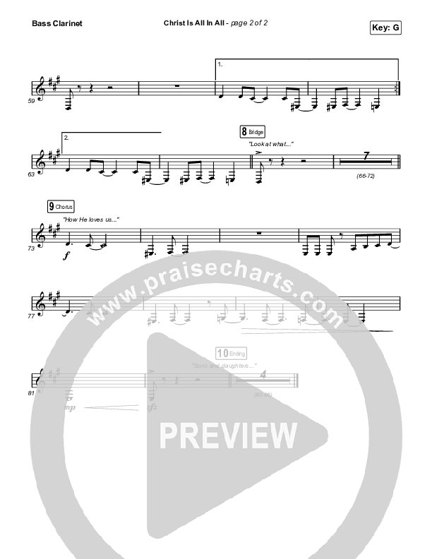 Christ Is All In All (Live) Bass Clarinet (Keith & Kristyn Getty)