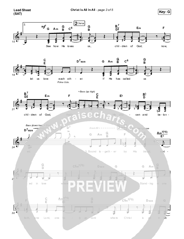 Christ Is All In All (Live) Lead Sheet (SAT) (Keith & Kristyn Getty)