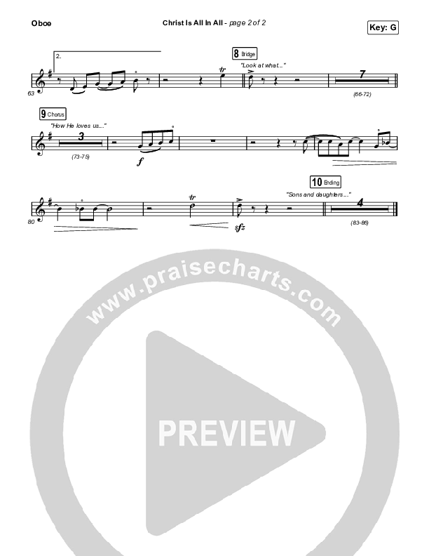 Christ Is All In All (Live) Oboe (Keith & Kristyn Getty)