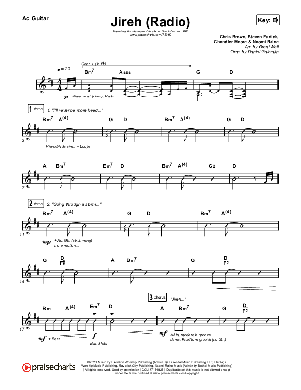 Jireh (Radio) Acoustic Guitar (Maverick City Music / Chandler Moore / Naomi Raine)