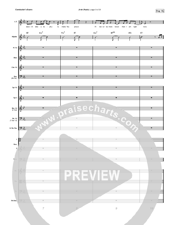 Jireh (Radio) Conductor's Score (Maverick City Music / Chandler Moore / Naomi Raine)