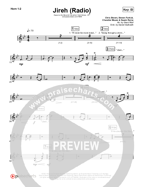 Jireh (Radio) French Horn 1/2 (Maverick City Music / Chandler Moore / Naomi Raine)