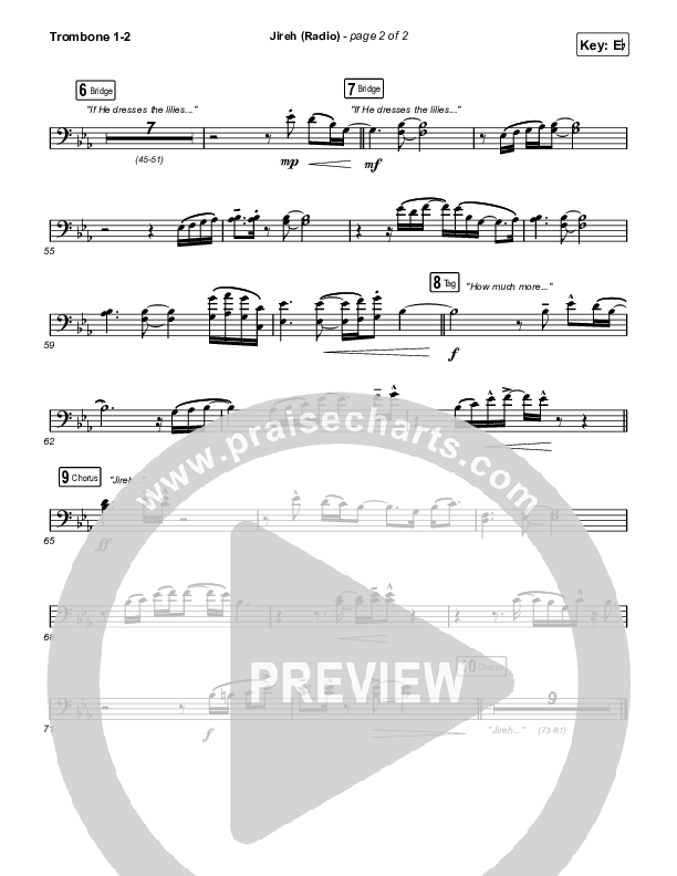 Jireh (Radio) Trombone 1/2 (Maverick City Music / Chandler Moore / Naomi Raine)