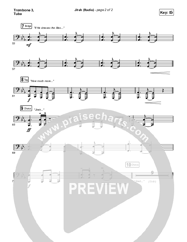 Jireh (Radio) Trombone 3/Tuba (Maverick City Music / Chandler Moore / Naomi Raine)