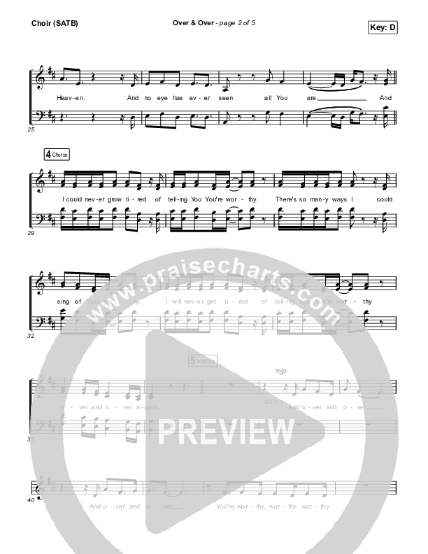 Over & Over Choir Sheet (SATB) (ELEVATION RHYTHM)