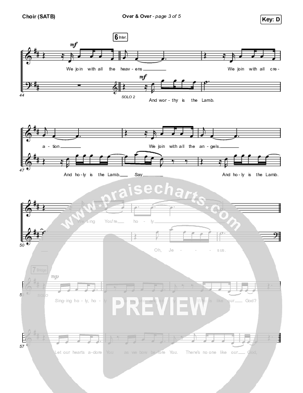 Over & Over Choir Sheet (SATB) (ELEVATION RHYTHM)